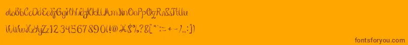 True ffy Font – Brown Fonts on Orange Background