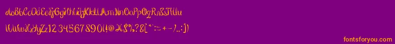 True ffy Font – Orange Fonts on Purple Background