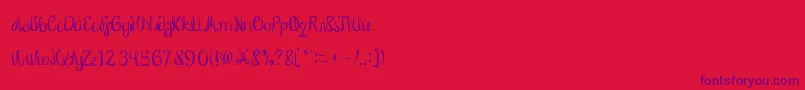 True ffy Font – Purple Fonts on Red Background