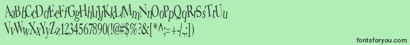 BearRegular Font – Black Fonts on Green Background