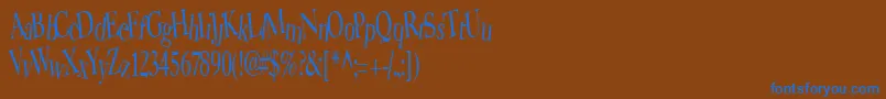 BearRegular-Schriftart – Blaue Schriften auf braunem Hintergrund