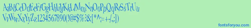 BearRegular Font – Blue Fonts on Green Background