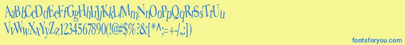 BearRegular Font – Blue Fonts on Yellow Background