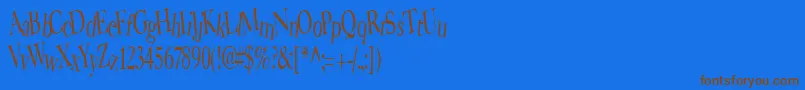 BearRegular Font – Brown Fonts on Blue Background
