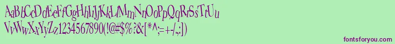 BearRegular Font – Purple Fonts on Green Background