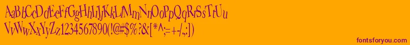 BearRegular Font – Purple Fonts on Orange Background