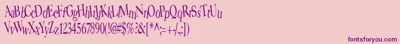 BearRegular Font – Purple Fonts on Pink Background