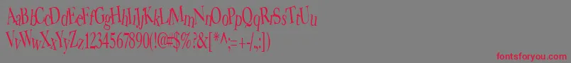 BearRegular Font – Red Fonts on Gray Background