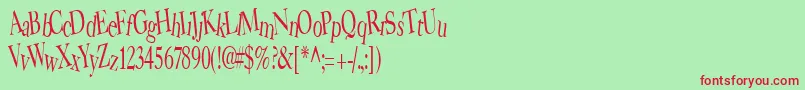 BearRegular Font – Red Fonts on Green Background