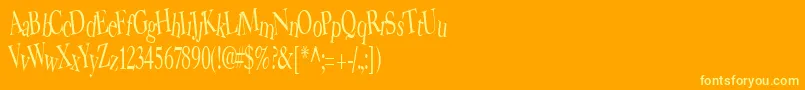BearRegular Font – Yellow Fonts on Orange Background