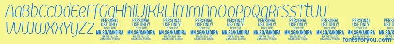 KandiraXligitPersonalUse Font – Blue Fonts on Yellow Background
