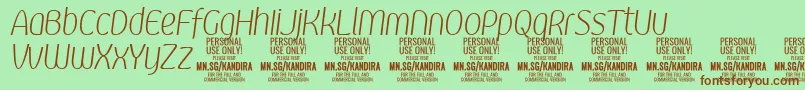 KandiraXligitPersonalUse Font – Brown Fonts on Green Background