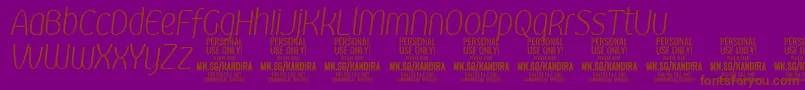 KandiraXligitPersonalUse Font – Brown Fonts on Purple Background