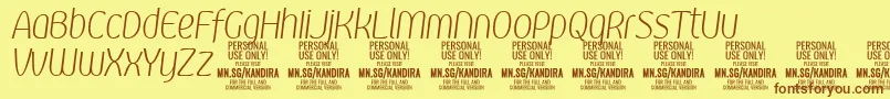 KandiraXligitPersonalUse Font – Brown Fonts on Yellow Background