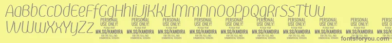 KandiraXligitPersonalUse Font – Gray Fonts on Yellow Background