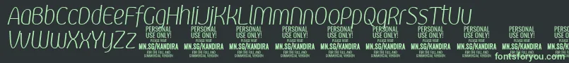 KandiraXligitPersonalUse Font – Green Fonts on Black Background