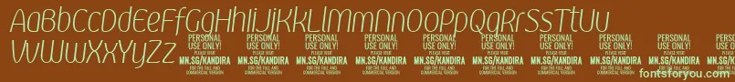 KandiraXligitPersonalUse Font – Green Fonts on Brown Background