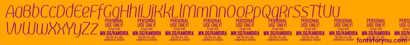 KandiraXligitPersonalUse Font – Purple Fonts on Orange Background