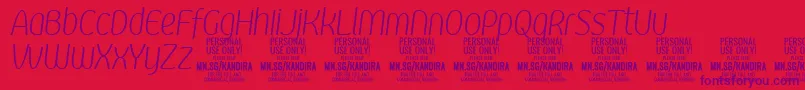 KandiraXligitPersonalUse Font – Purple Fonts on Red Background