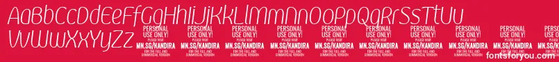 フォントKandiraXligitPersonalUse – 赤い背景に白い文字