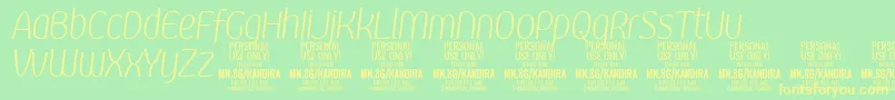 KandiraXligitPersonalUse Font – Yellow Fonts on Green Background