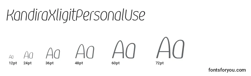 KandiraXligitPersonalUse Font Sizes