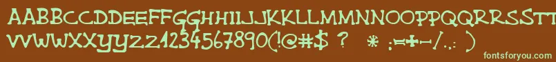 Singlemalta-fontti – vihreät fontit ruskealla taustalla