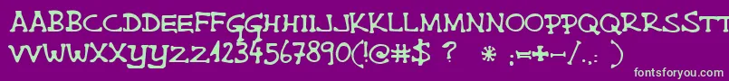 Singlemalta Font – Green Fonts on Purple Background