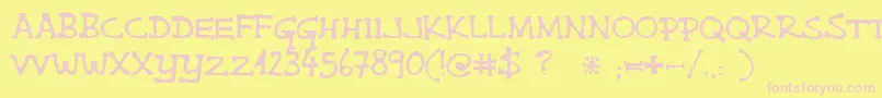フォントSinglemalta – ピンクのフォント、黄色の背景