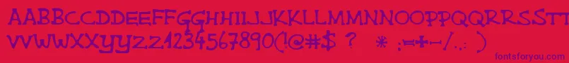 Singlemalta Font – Purple Fonts on Red Background