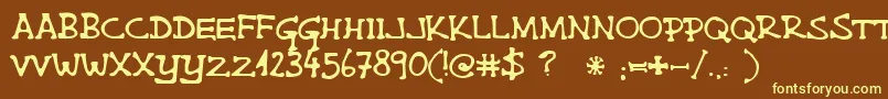 Singlemalta-fontti – keltaiset fontit ruskealla taustalla