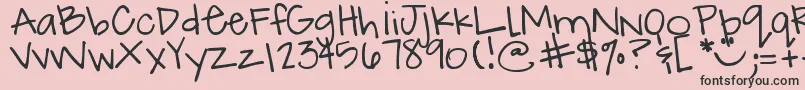 DjbHowCuteAmI Font – Black Fonts on Pink Background