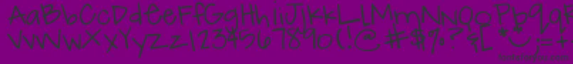 DjbHowCuteAmI Font – Black Fonts on Purple Background