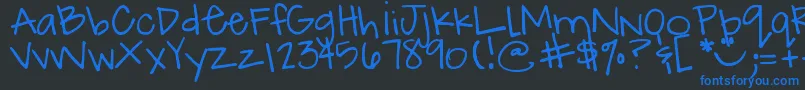 DjbHowCuteAmI Font – Blue Fonts on Black Background