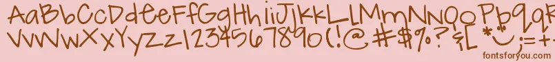 DjbHowCuteAmI Font – Brown Fonts on Pink Background