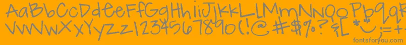 DjbHowCuteAmI Font – Gray Fonts on Orange Background