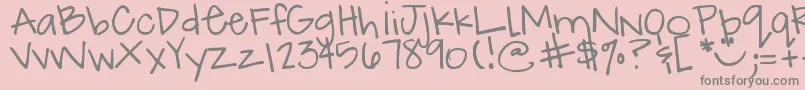 DjbHowCuteAmI Font – Gray Fonts on Pink Background