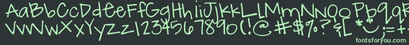 DjbHowCuteAmI Font – Green Fonts on Black Background