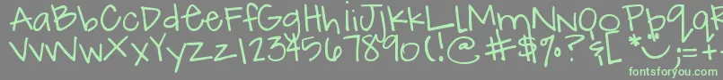 DjbHowCuteAmI Font – Green Fonts on Gray Background