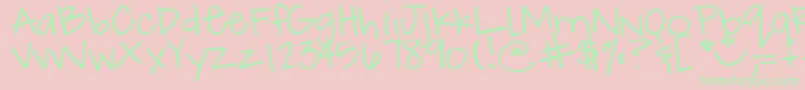 DjbHowCuteAmI Font – Green Fonts on Pink Background