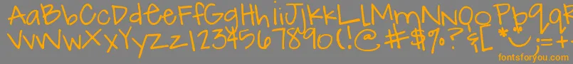 DjbHowCuteAmI Font – Orange Fonts on Gray Background