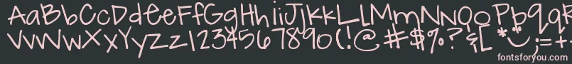 DjbHowCuteAmI Font – Pink Fonts on Black Background