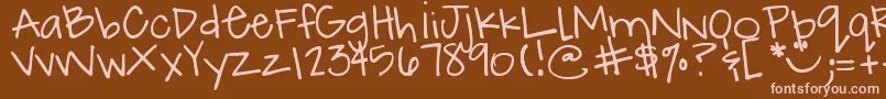 DjbHowCuteAmI Font – Pink Fonts on Brown Background