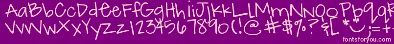 DjbHowCuteAmI Font – Pink Fonts on Purple Background