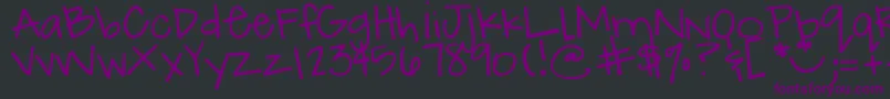 DjbHowCuteAmI Font – Purple Fonts on Black Background