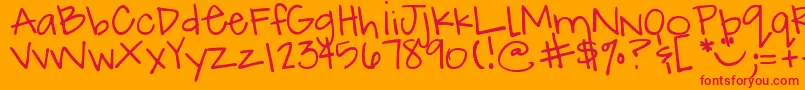 Подробнее о шрифте DjbHowCuteAmI Шрифт DjbHowCuteAmI – красные шрифты на оранжевом фоне
