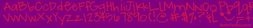 Weitere Informationen zur DjbHowCuteAmI-Schriftart DjbHowCuteAmI-Schriftart – Rote Schriften auf violettem Hintergrund