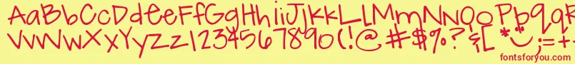 Lisätietoja DjbHowCuteAmI-fontista DjbHowCuteAmI-fontti – punaiset fontit keltaisella taustalla