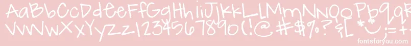 DjbHowCuteAmI Font – White Fonts on Pink Background