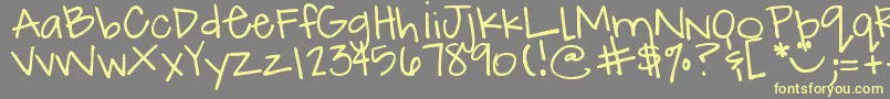 DjbHowCuteAmI Font – Yellow Fonts on Gray Background